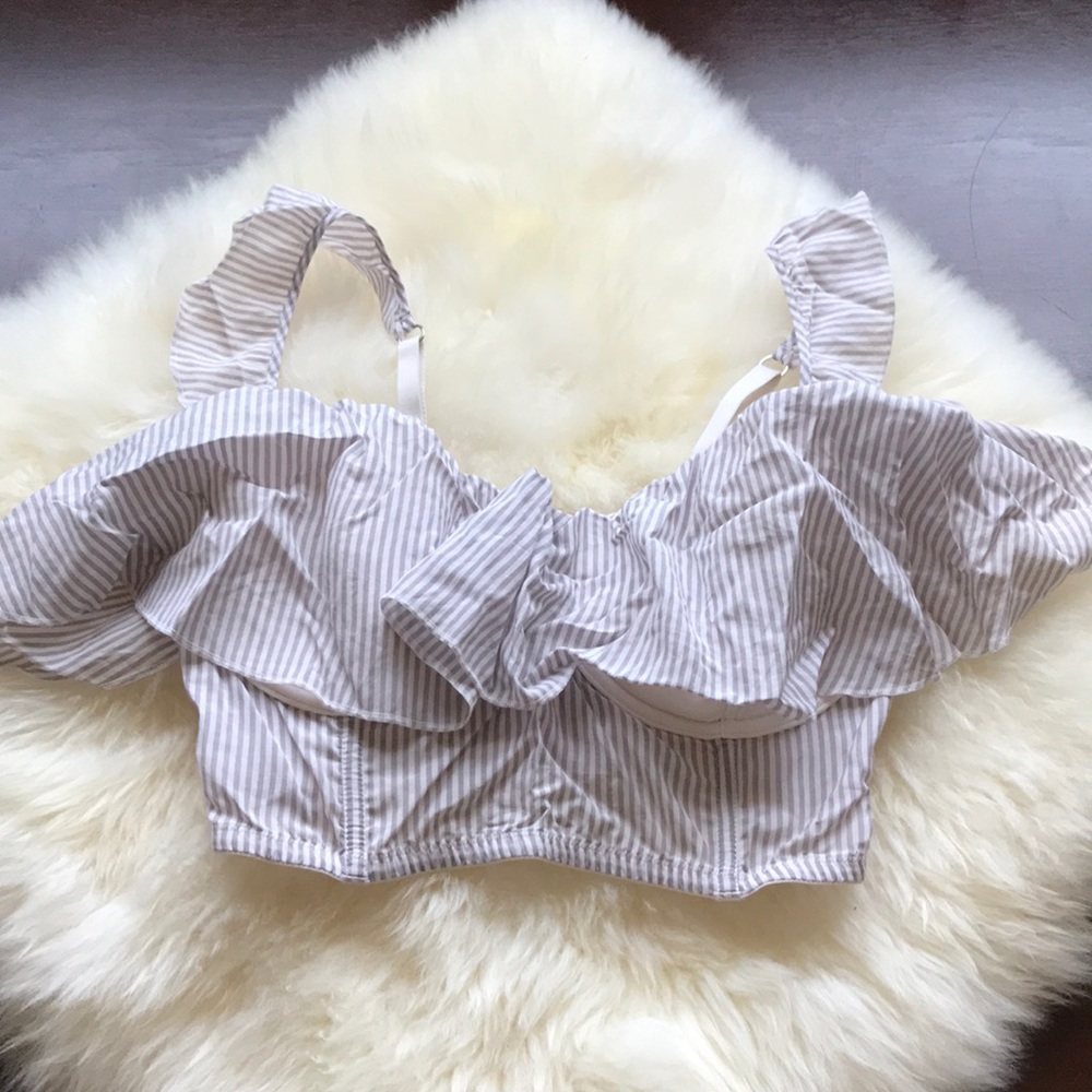 NWT Victoria’s Secret striped lines crop top bra!